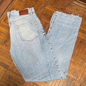 Zara Vintage Loose Long Light Blue Denim Jeans